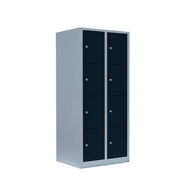 Schließfachschrank anthrazit, lichtgrau 523428, 8 Schließfächer 80,0 x 50,0 x 180,0 cm