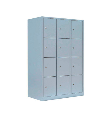 Schließfachschrank lichtgrau 523430, 12 Schließfächer 118,5 x 50,0 x 180,0 cm