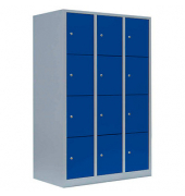 Schließfachschrank enzianblau, lichtgrau 523431, 12 Schließfächer 118,5 x 50,0 x 180,0 cm