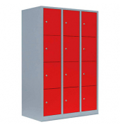 Schließfachschrank feuerrot, lichtgrau 523434, 12 Schließfächer 118,5 x 50,0 x 180,0 cm