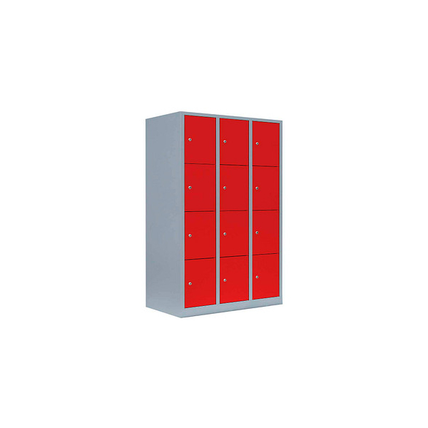 4061815519657 - Schließfachschrank feuerrot lichtgrau 523434 12 Schließfächer 1185 x 500 x 1800 cm 4061815519657 LÜLLMANN 4061815519657 - Schließfachschrank feuerrot lichtgrau 523434 12 Schließfächer 1185 x 500 x 1800 cm 4061815519657 LÜLLMANN