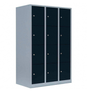 Schließfachschrank anthrazit, lichtgrau 523438, 12 Schließfächer 118,5 x 50,0 x 180,0 cm