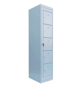 Schließfachschrank lichtgrau 526050, 5 Schließfächer 40,0 x 50,0 x 180,0 cm