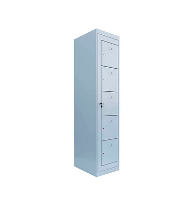 Schließfachschrank lichtgrau 526050, 5 Schließfächer 40,0 x 50,0 x 180,0 cm