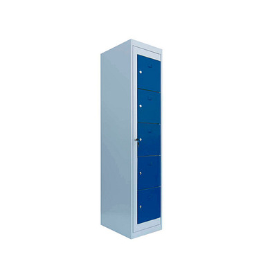 Schließfachschrank enzianblau, lichtgrau 526051, 5 Schließfächer 40,0 x 50,0 x 180,0 cm Schließfachschrank enzianblau, lichtgrau 526051, 5 Schließfächer 40,0 x 50,0 x 180,0 cm