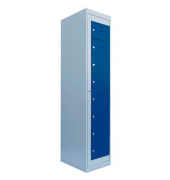 Schließfachschrank enzianblau, lichtgrau 526081, 8 Schließfächer 40,0 x 50,0 x 180,0 cm