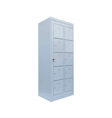 Schließfachschrank lichtgrau 526250, 10 Schließfächer 74,0 x 50,0 x 180,0 cm