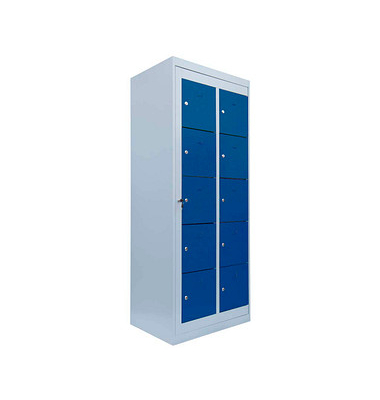 Schließfachschrank enzianblau, lichtgrau 526251, 10 Schließfächer 74,0 x 50,0 x 180,0 cm Schließfachschrank enzianblau, lichtgrau 526251, 10 Schließfächer 74,0 x 50,0 x 180,0 cm