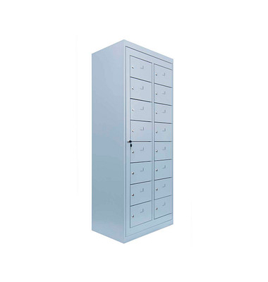 Schließfachschrank lichtgrau 526280, 16 Schließfächer 74,0 x 50,0 x 180,0 cm