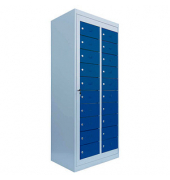 Schließfachschrank enzianblau, lichtgrau 526301, 20 Schließfächer 74,0 x 50,0 x 180,0 cm