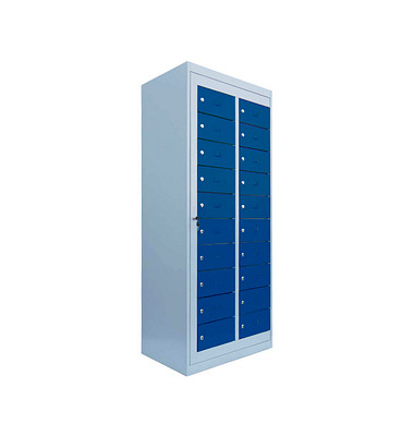 Schließfachschrank enzianblau, lichtgrau 526301, 20 Schließfächer 74,0 x 50,0 x 180,0 cm Schließfachschrank enzianblau, lichtgrau 526301, 20 Schließfächer 74,0 x 50,0 x 180,0 cm