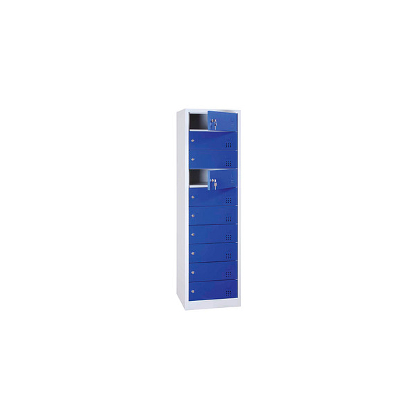 4061815521810 - Schließfachschrank enzianblau lichtgrau 526441 10 Schließfächer 500 x 500 x 1800 cm 4061815521810 LÜLLMANN 4061815521810 - Schließfachschrank enzianblau lichtgrau 526441 10 Schließfächer 500 x 500 x 1800 cm 4061815521810 LÜLLMANN