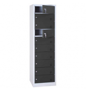 Schließfachschrank anthrazit, lichtgrau 526448, 10 Schließfächer 50,0 x 50,0 x 180,0 cm