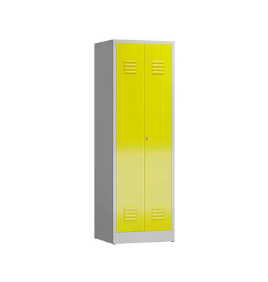 Spind ClassiX lichtgrau, zinkgelb X-510716, 1 Schließfach 59,0 x 50,0 x 180,0 cm