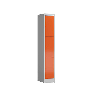 Schließfachschrank ClassiX feuerrot, lichtgrau X-520314, 3 Schließfächer 31,0 x 50,0 x 180,0 cm