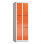 Schließfachschrank ClassiX feuerrot, lichtgrau X-520324, 6 Schließfächer 59,0 x 50,0 x 180,0 cm