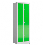 Schließfachschrank ClassiX gelbgrün, lichtgrau X-520325, 6 Schließfächer 59,0 x 50,0 x 180,0 cm