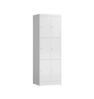 Schließfachschrank ClassiX signalweiß X-520327, 6 Schließfächer 59,0 x 50,0 x 180,0 cm