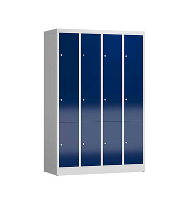 Schließfachschrank ClassiX enzianblau, lichtgrau X-520341, 12 Schließfächer 118,5 x 50,0 x 180,0 cm