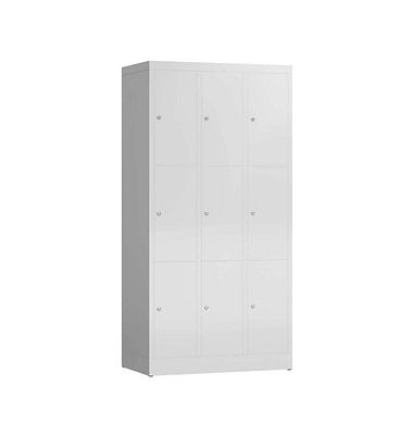 Schließfachschrank ClassiX lichtgrau X-520330, 9 Schließfächer 87,0 x 50,0 x 180,0 cm