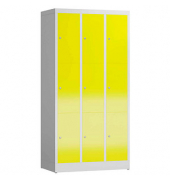 Schließfachschrank ClassiX lichtgrau, zinkgelb X-520336, 9 Schließfächer 87,0 x 50,0 x 180,0 cm