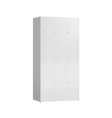 Schließfachschrank ClassiX signalweiß X-520337, 9 Schließfächer 87,0 x 50,0 x 180,0 cm