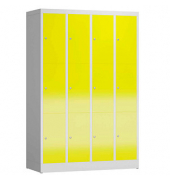 Schließfachschrank ClassiX lichtgrau, zinkgelb X-520346, 12 Schließfächer 118,5 x 50,0 x 180,0 cm