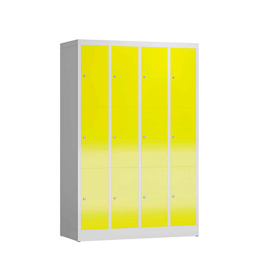Schließfachschrank ClassiX lichtgrau, zinkgelb X-520346, 12 Schließfächer 118,5 x 50,0 x 180,0 cm