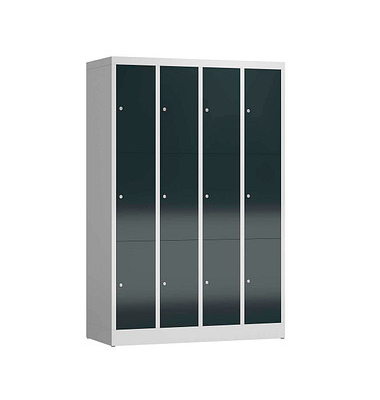 Schließfachschrank ClassiX anthrazit, lichtgrau X-520348, 12 Schließfächer 118,5 x 50,0 x 180,0 cm