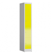 Schließfachschrank ClassiX lichtgrau, zinkgelb X-520416, 4 Schließfächer 31,0 x 50,0 x 180,0 cm