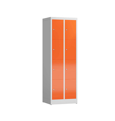 Schließfachschrank ClassiX feuerrot, lichtgrau X-520424, 8 Schließfächer 59,0 x 50,0 x 180,0 cm