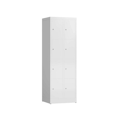 Schließfachschrank ClassiX signalweiß X-520427, 8 Schließfächer 59,0 x 50,0 x 180,0 cm