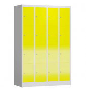 Schließfachschrank ClassiX lichtgrau, zinkgelb X-520446, 16 Schließfächer 118,5 x 50,0 x 180,0 cm