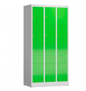 Schließfachschrank ClassiX gelbgrün, lichtgrau X-520435, 12 Schließfächer 87,0 x 50,0 x 180,0 cm