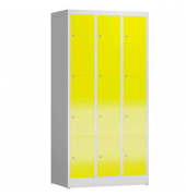 Schließfachschrank ClassiX lichtgrau, zinkgelb X-520436, 12 Schließfächer 87,0 x 50,0 x 180,0 cm