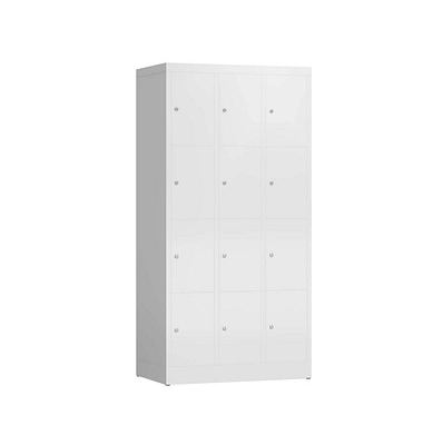 Schließfachschrank ClassiX signalweiß X-520437, 12 Schließfächer 87,0 x 50,0 x 180,0 cm