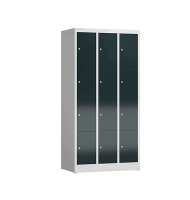 Schließfachschrank ClassiX anthrazit, lichtgrau X-520438, 12 Schließfächer 87,0 x 50,0 x 180,0 cm
