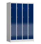 Schließfachschrank ClassiX enzianblau, lichtgrau X-520441, 16 Schließfächer 118,5 x 50,0 x 180,0 cm