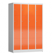 Schließfachschrank ClassiX feuerrot, lichtgrau X-520444, 16 Schließfächer 118,5 x 50,0 x 180,0 cm