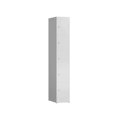 Schließfachschrank ClassiX lichtgrau X-520510, 5 Schließfächer 31,0 x 50,0 x 180,0 cm