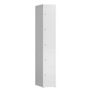 Schließfachschrank ClassiX signalweiß X-520517, 5 Schließfächer 31,0 x 50,0 x 180,0 cm