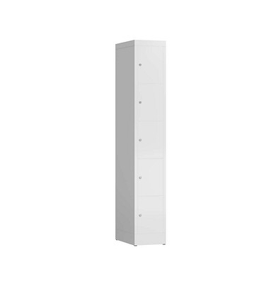 Schließfachschrank ClassiX signalweiß X-520517, 5 Schließfächer 31,0 x 50,0 x 180,0 cm