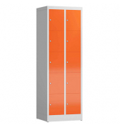 Schließfachschrank ClassiX feuerrot, lichtgrau X-520524, 10 Schließfächer 59,0 x 50,0 x 180,0 cm