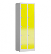 Schließfachschrank ClassiX lichtgrau, zinkgelb X-520526, 10 Schließfächer 59,0 x 50,0 x 180,0 cm