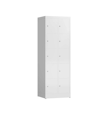 Schließfachschrank ClassiX signalweiß X-520527, 10 Schließfächer 59,0 x 50,0 x 180,0 cm