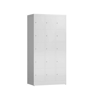 Schließfachschrank ClassiX lichtgrau X-520530, 15 Schließfächer 87,0 x 50,0 x 180,0 cm