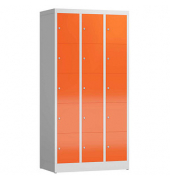 Schließfachschrank ClassiX feuerrot, lichtgrau X-520534, 15 Schließfächer 87,0 x 50,0 x 180,0 cm