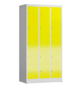 Schließfachschrank ClassiX lichtgrau, zinkgelb X-520536, 15 Schließfächer 87,0 x 50,0 x 180,0 cm