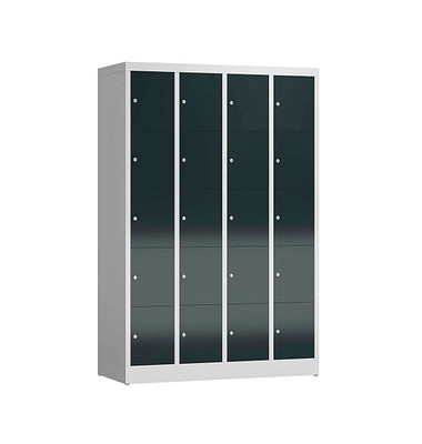 Schließfachschrank ClassiX anthrazit, lichtgrau X-520548, 20 Schließfächer 118,5 x 50,0 x 180,0 cm