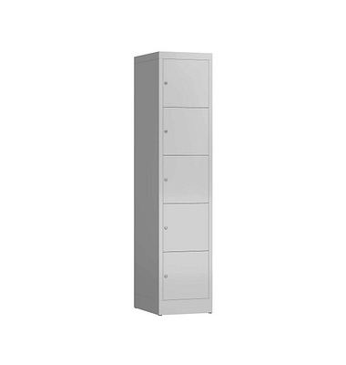Schließfachschrank ClassiX lichtgrau X-523510, 5 Schließfächer 41,5 x 50,0 x 180,0 cm